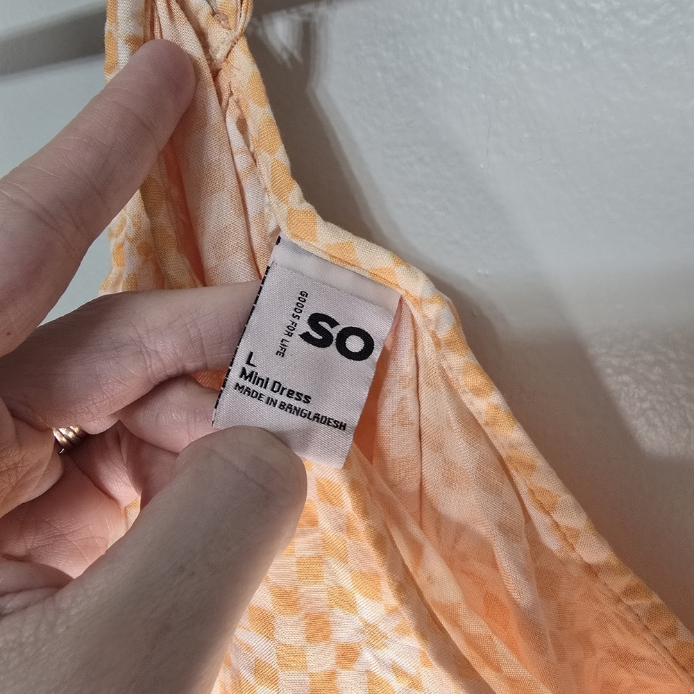 SO Orange and White Patterned Mini Dress - Picture 2 of 2